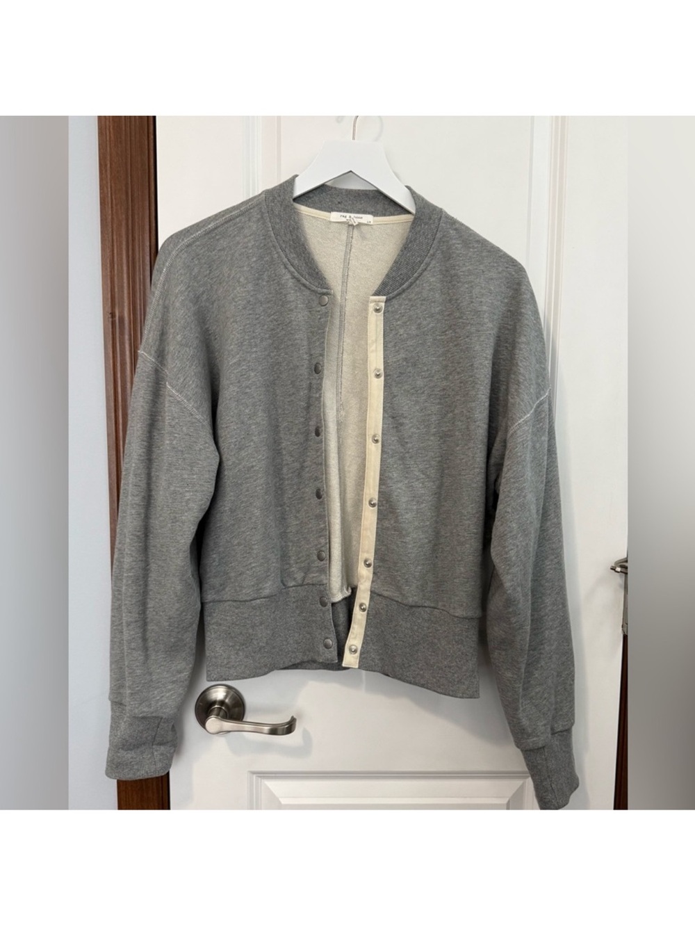rag & bone Gray Cotton Bomber Sweatshirt